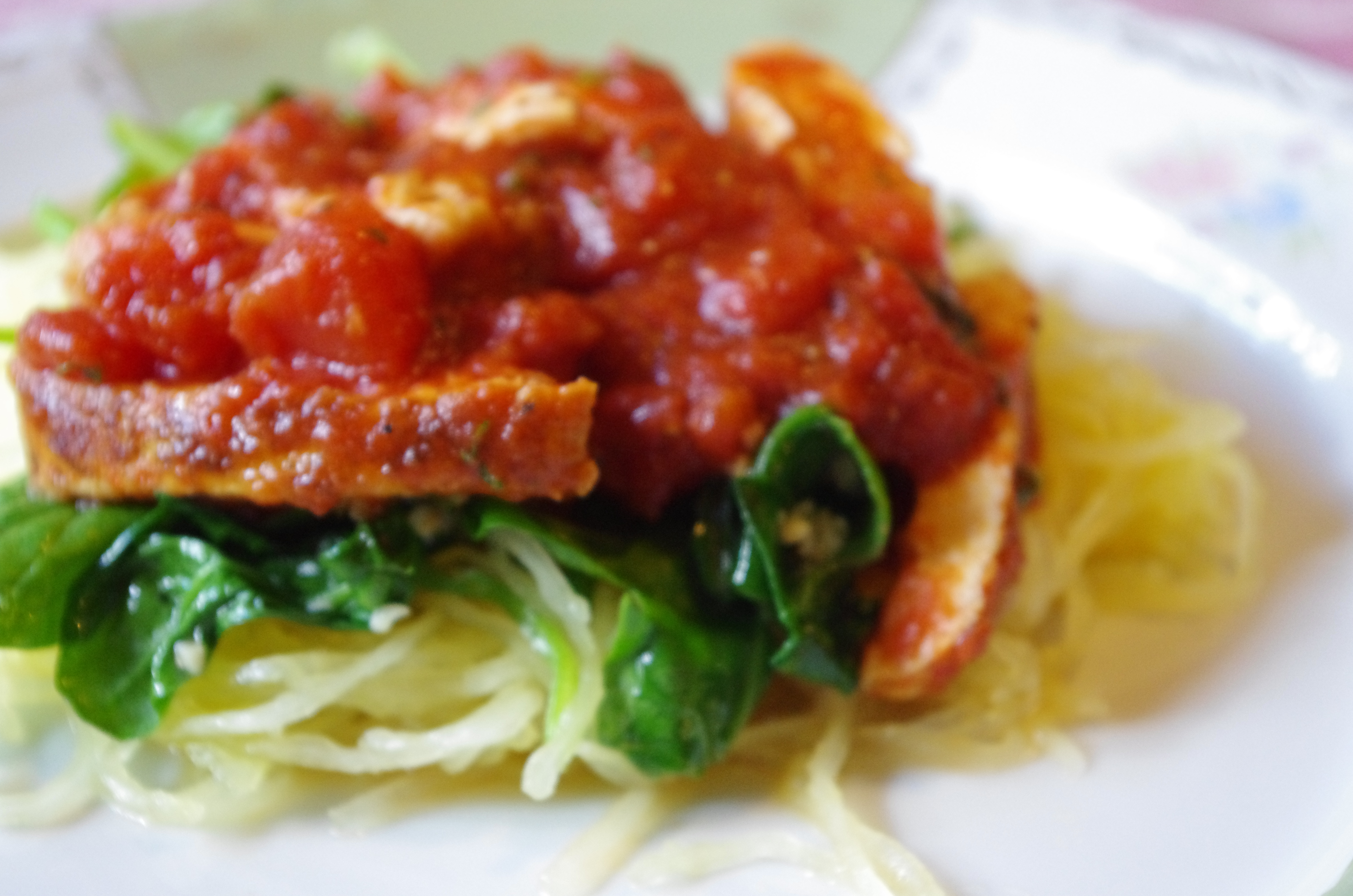 Spicy Chicken Spaghetti Squash - Thyme and Tarragon